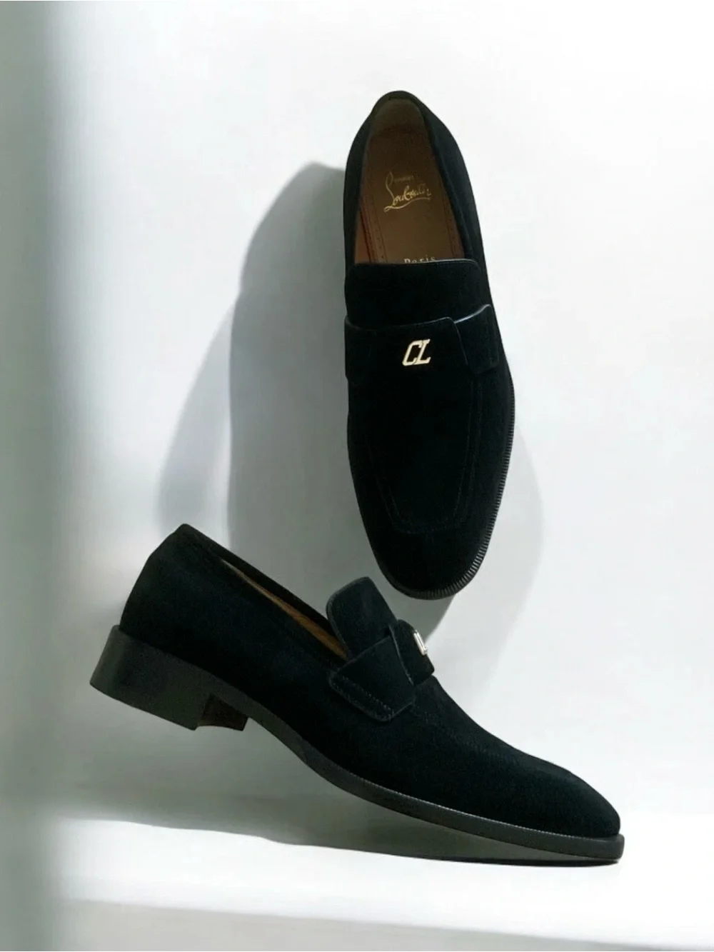 Christian Louboutin Varsimoc Logo-Embellished Suede Loafer Shoes Size 43 $995